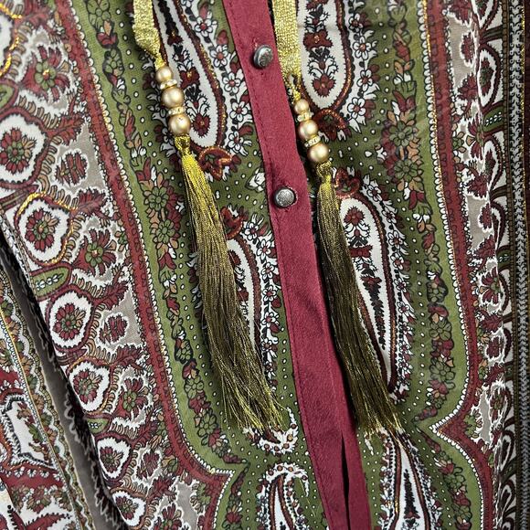 Aratta Silent Journey Duster Dress XL Sheer Brown Multicolor Boho - Picture 10 of 16